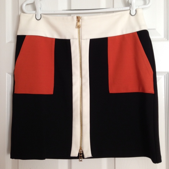 INC Colour block Skirt Size 10 with Gold Zipper - Picture 1 of 3